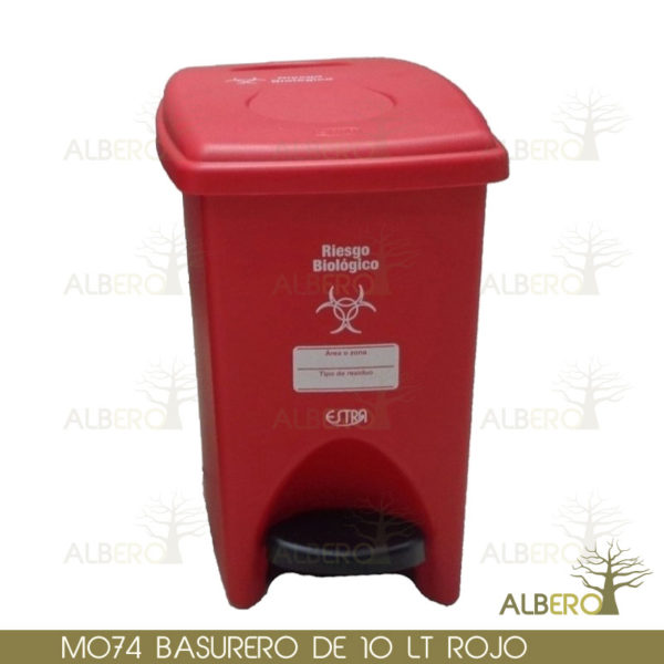 M-074 BASURERO DE 10LT RIESGO BIOLOGICO